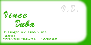 vince duba business card